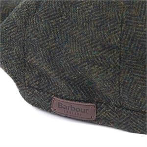 Barbour Barlow Olive Green Tweed Flat Cap